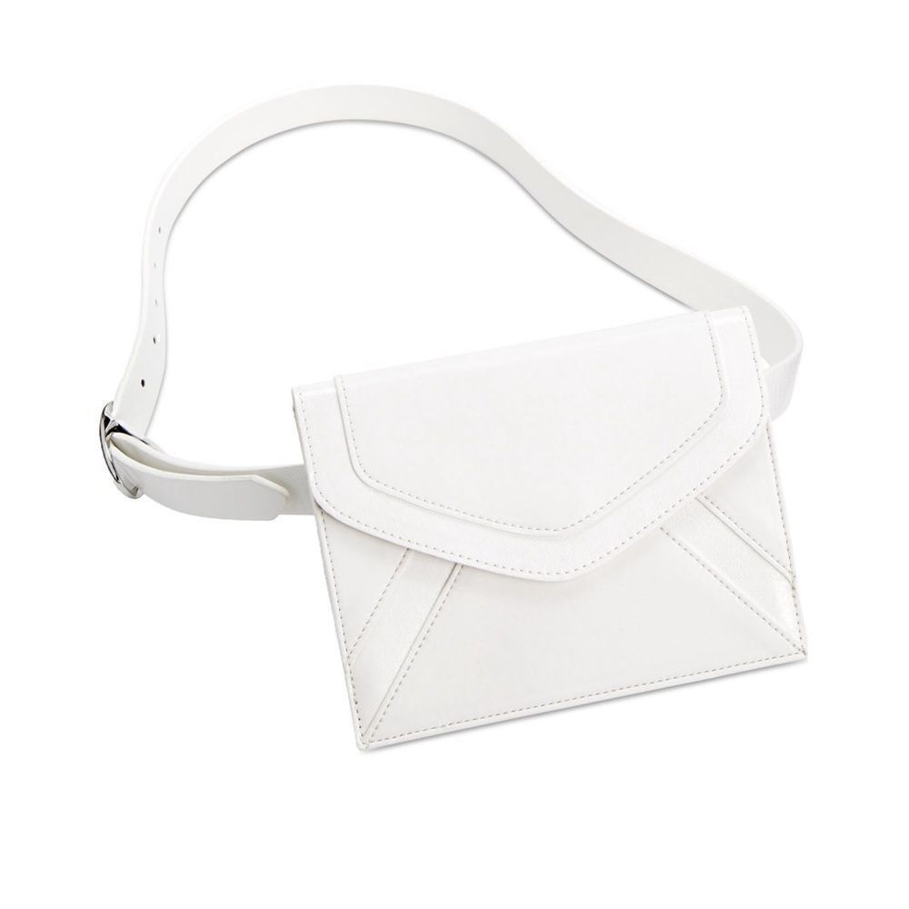 NWT INC white envelope belt bag